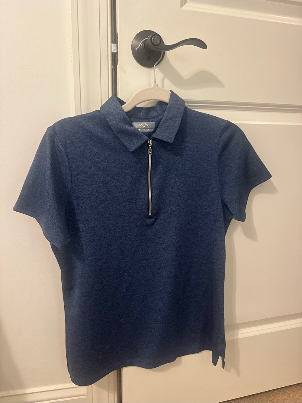 Callaway women’s Navy Short-Sleeve Zip Polo